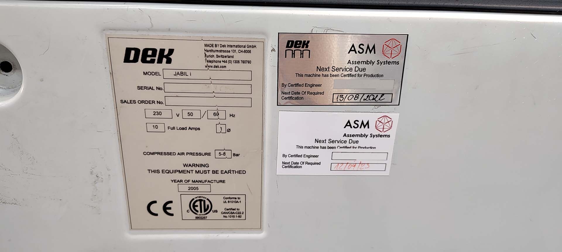 フォト（写真） 使用される DEK JABIL i 販売のために