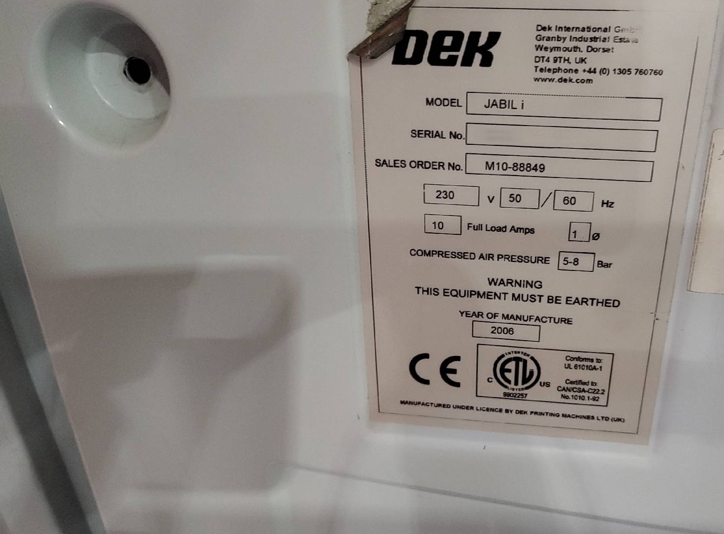 フォト（写真） 使用される DEK JABIL i 販売のために