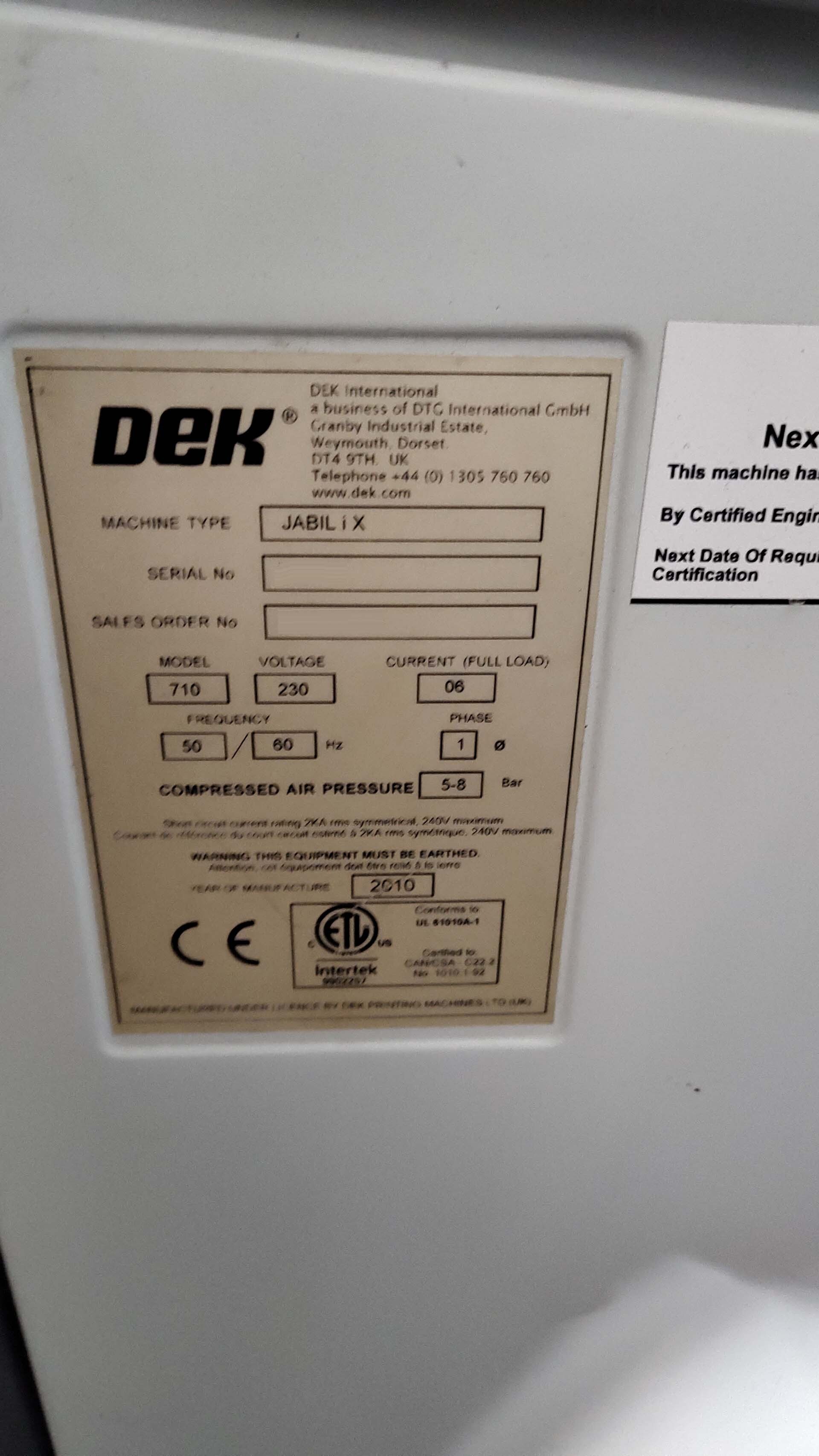 Photo Utilisé DEK JABIL iX À vendre