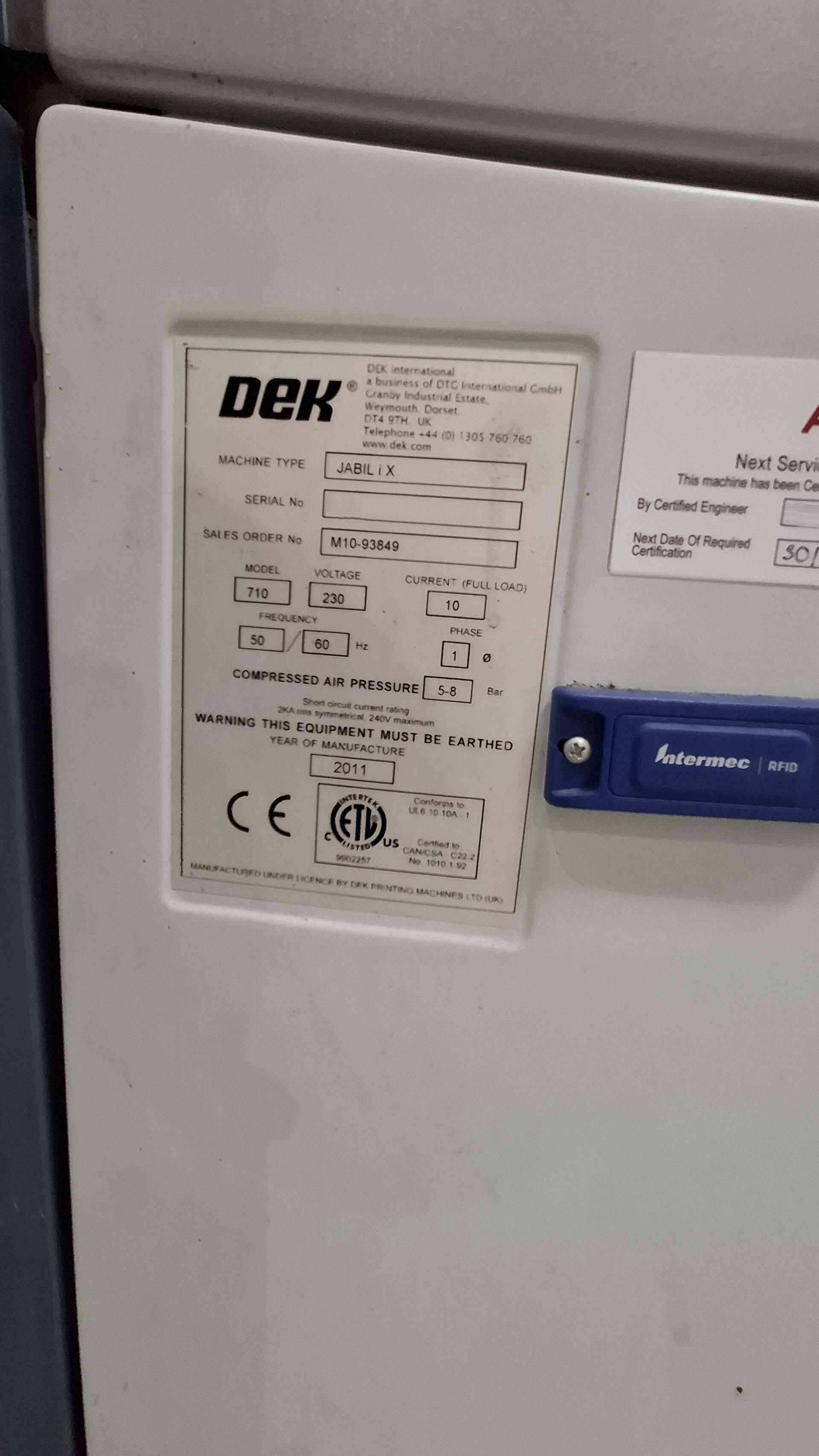 图为 已使用的 DEK JABIL iX 待售