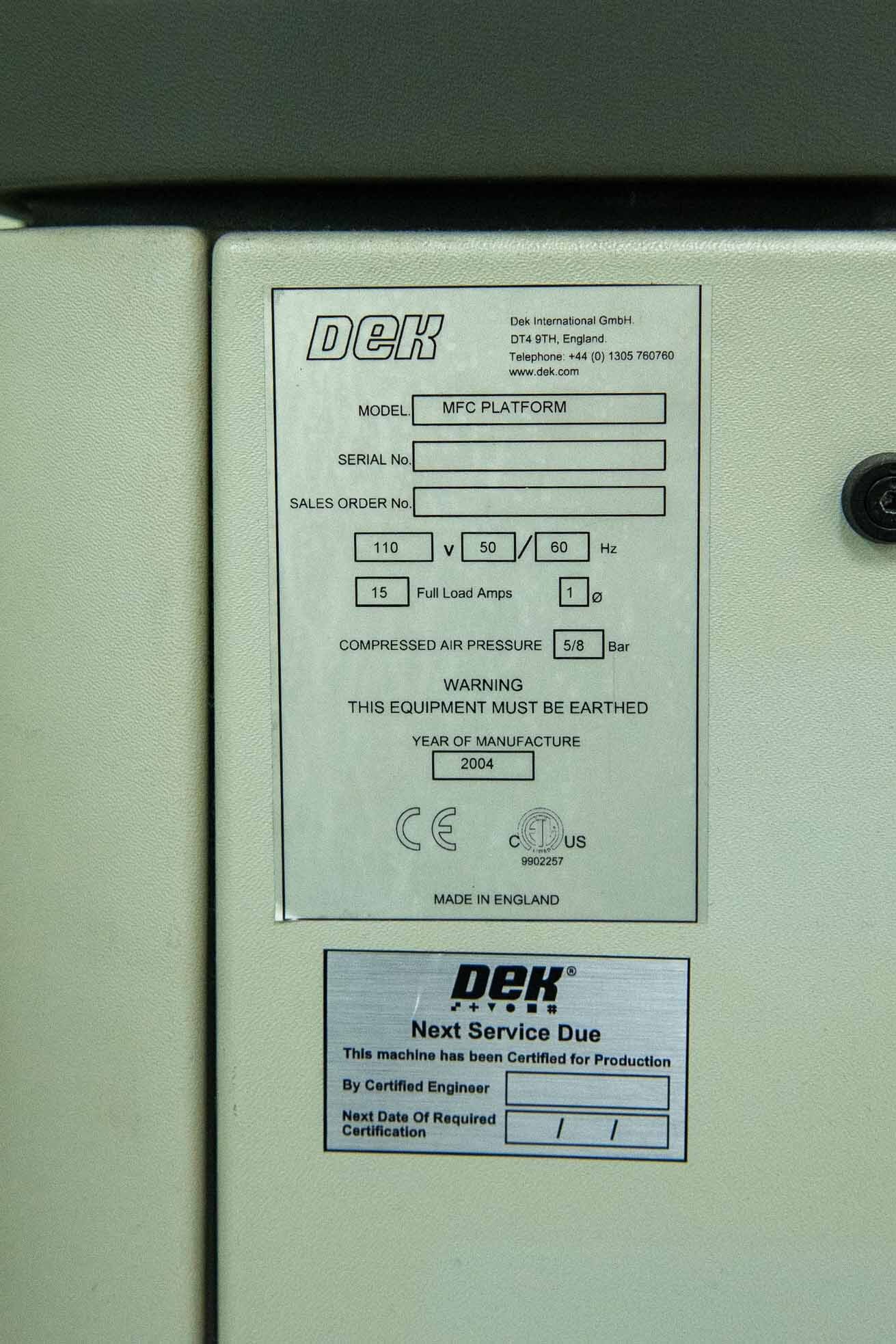 图为 已使用的 DEK MFC Platform 待售