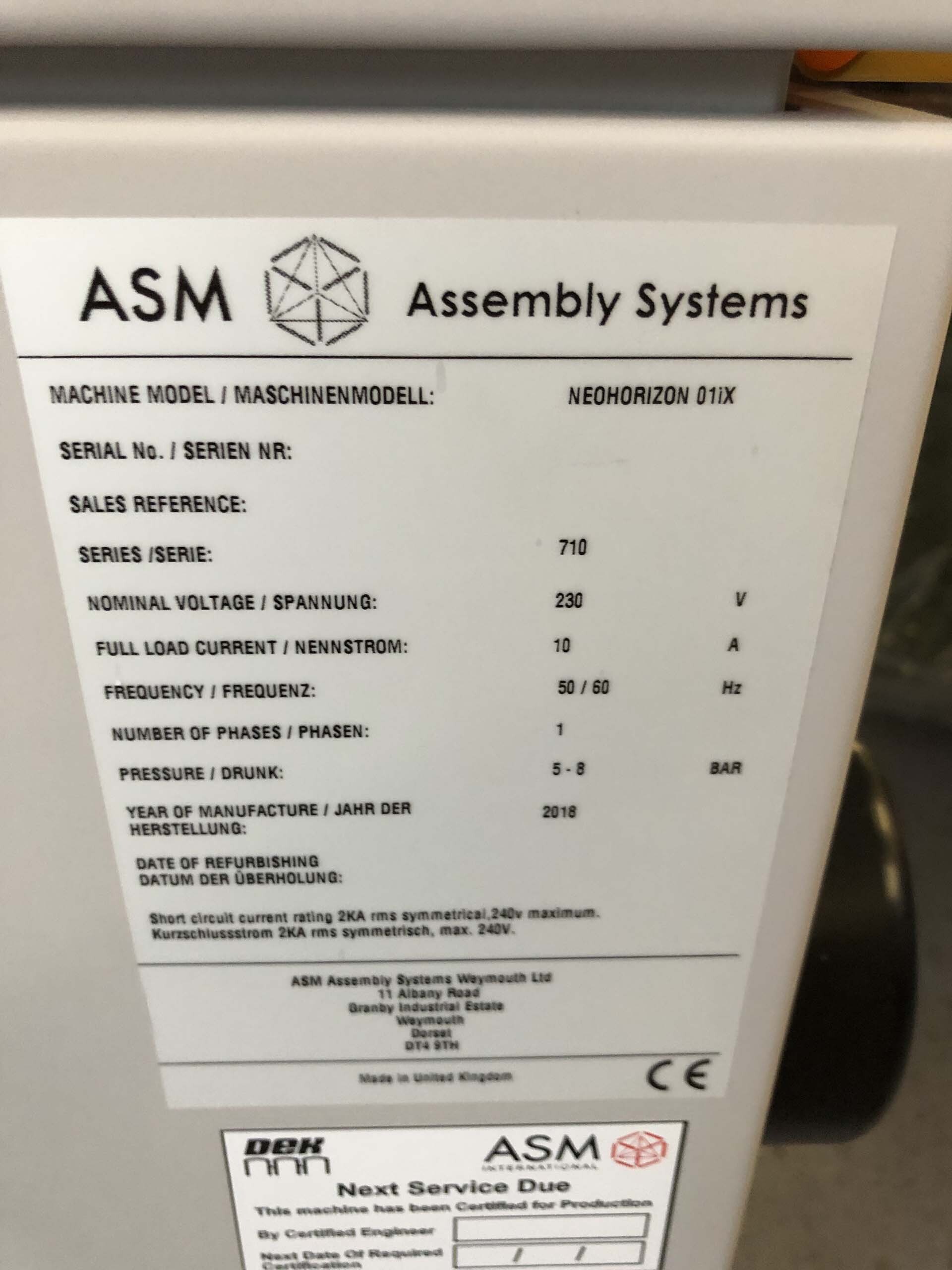 图为 已使用的 DEK NEO Horizon 01iX 待售