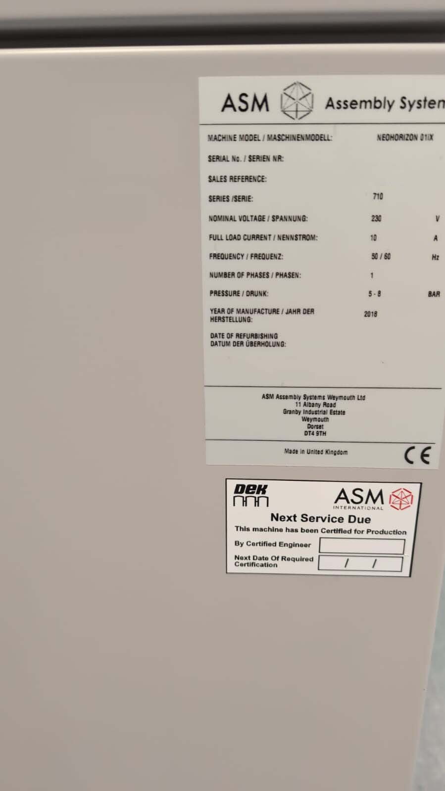 图为 已使用的 DEK NEO Horizon 01iX 待售