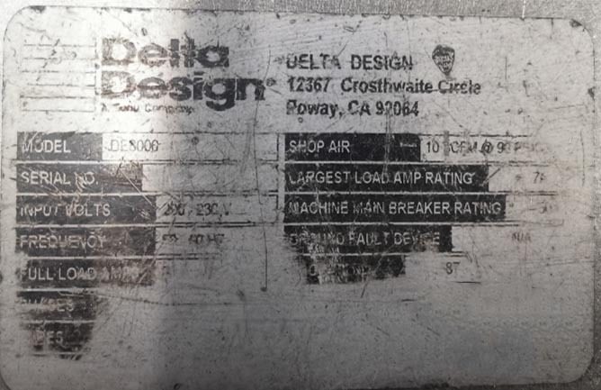 Photo Used DELTA DESIGN Edge DE8000 For Sale