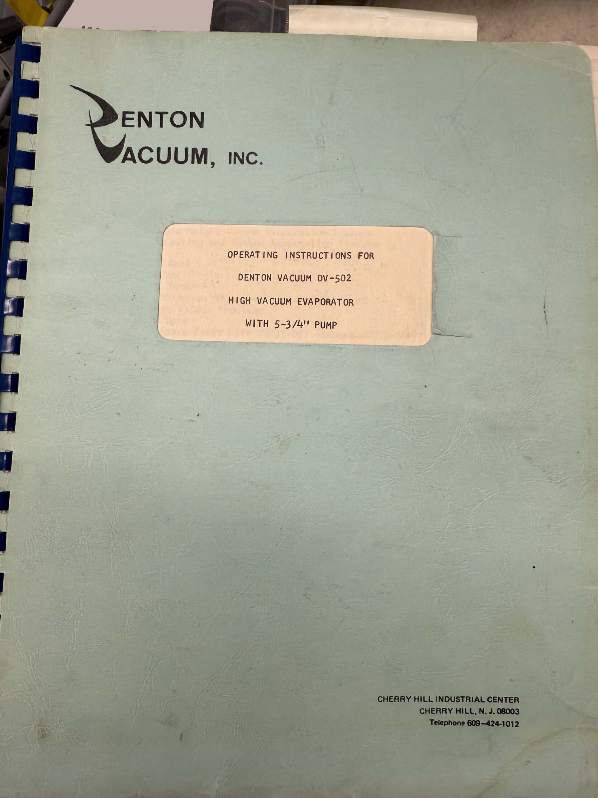 Foto Verwendet DENTON VACUUM DV 502 Zum Verkauf