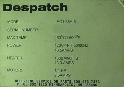 Despatch Lac 1 38 A 5 Used For Sale Price 9060914 Buy From Cae