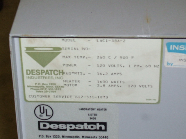 图为 已使用的 DESPATCH LAC-1-38-A 待售