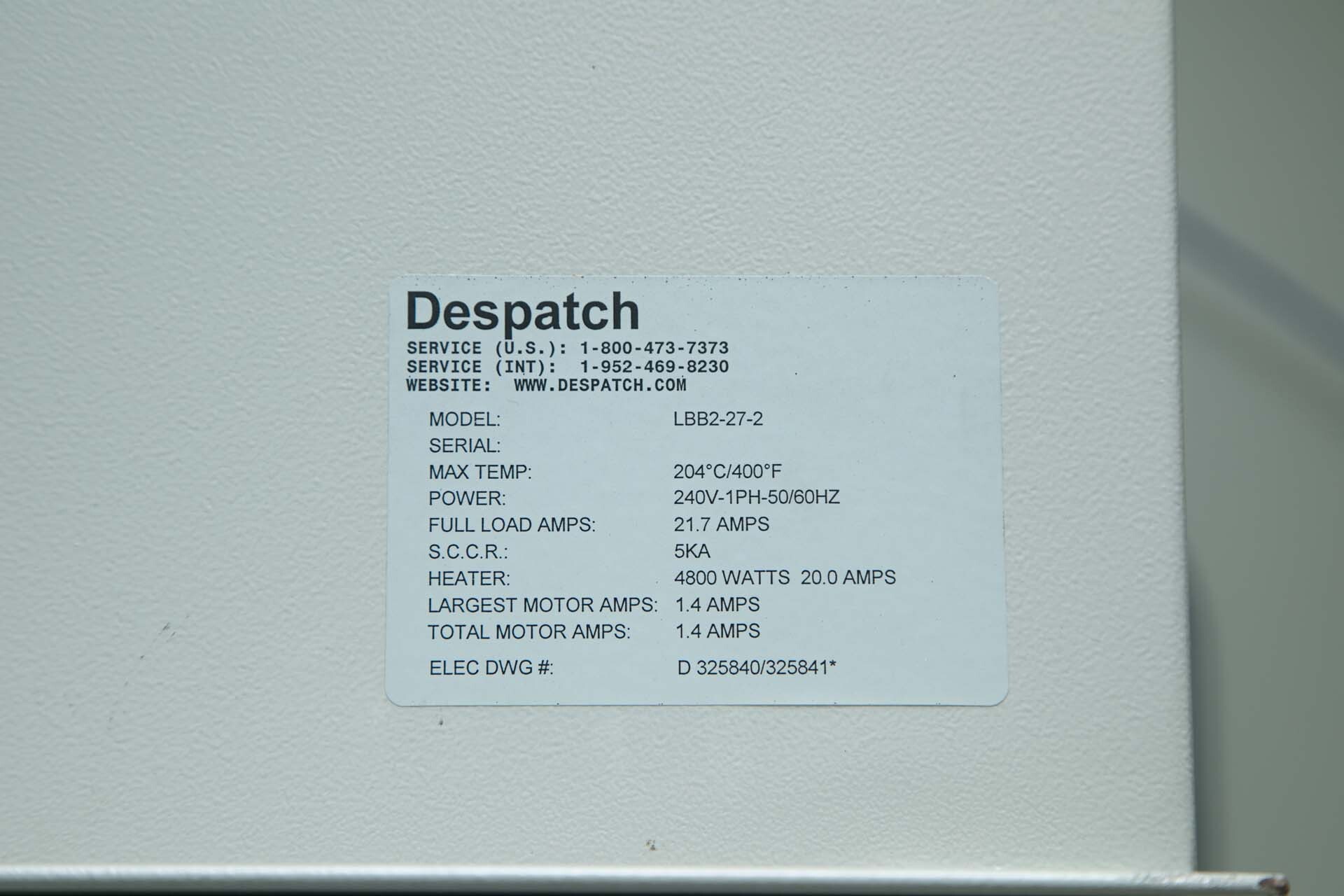 图为 已使用的 DESPATCH LBB2-27-2  待售