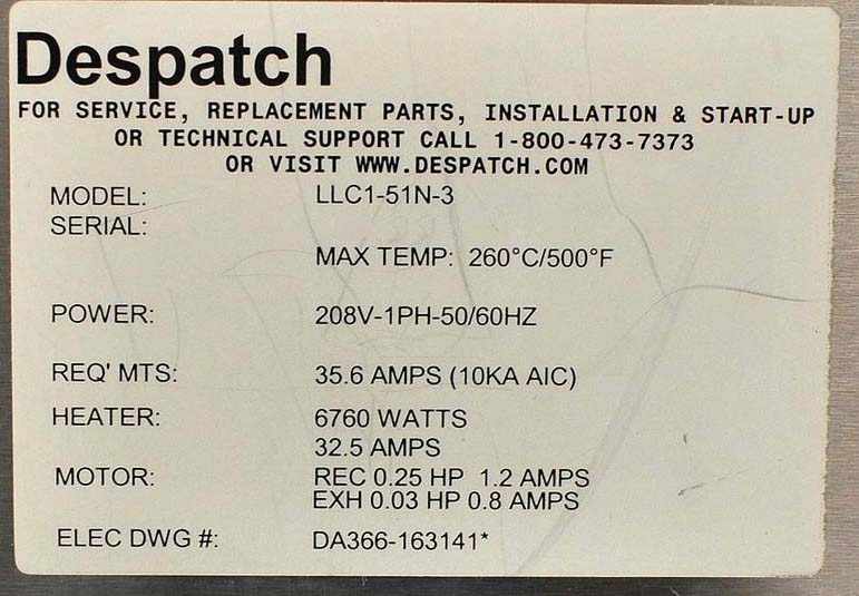 圖為 已使用的 DESPATCH LLC1-51N-3 待售