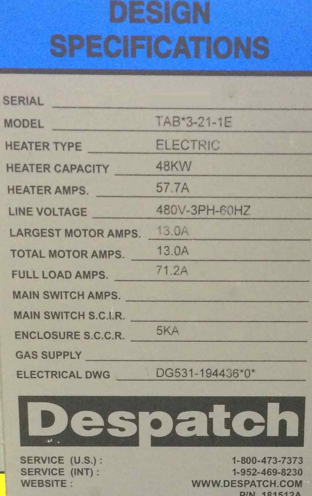 圖為 已使用的 DESPATCH TAB*3-21-1E 待售