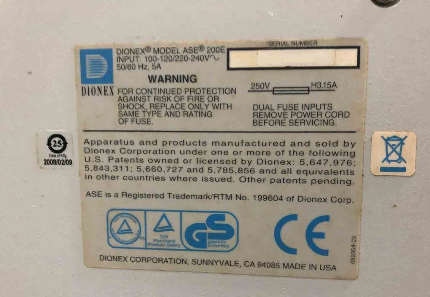 Photo Used DIONEX ASE 200 For Sale