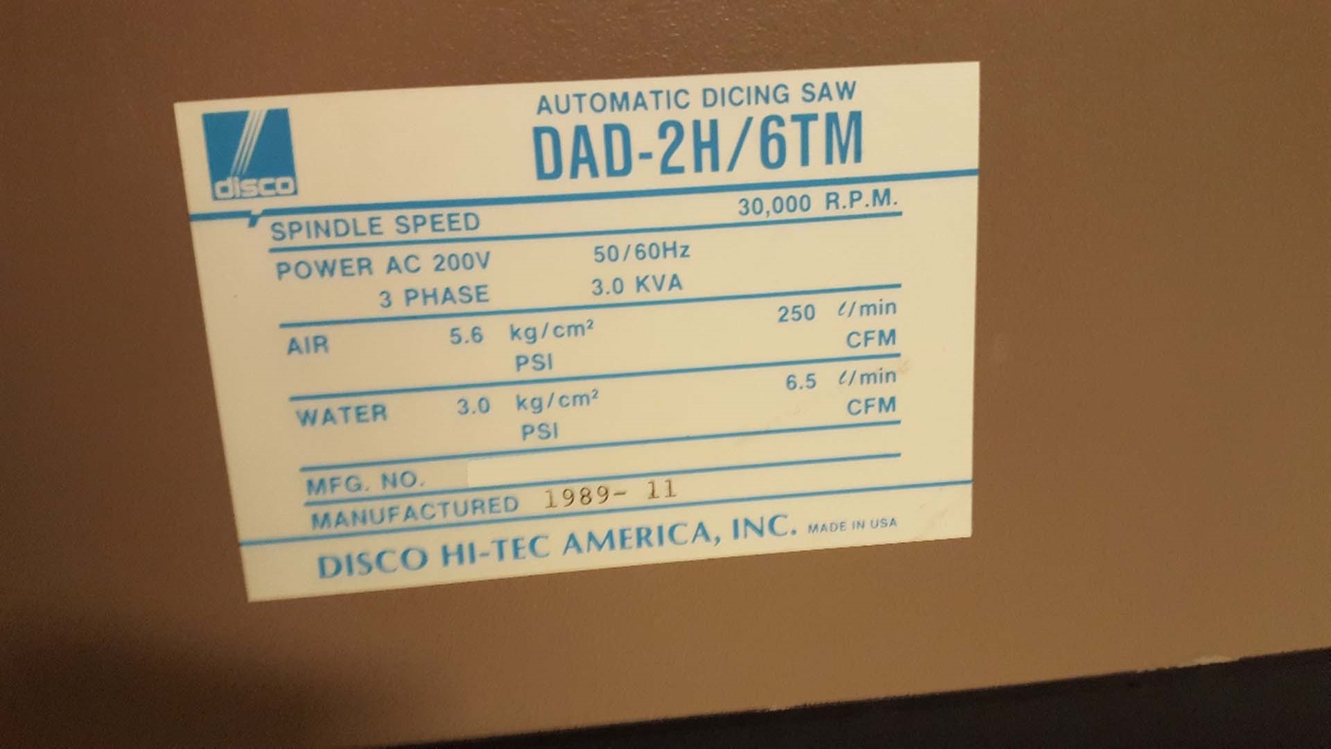 圖為 已使用的 DISCO DAD 2H/6TM 待售