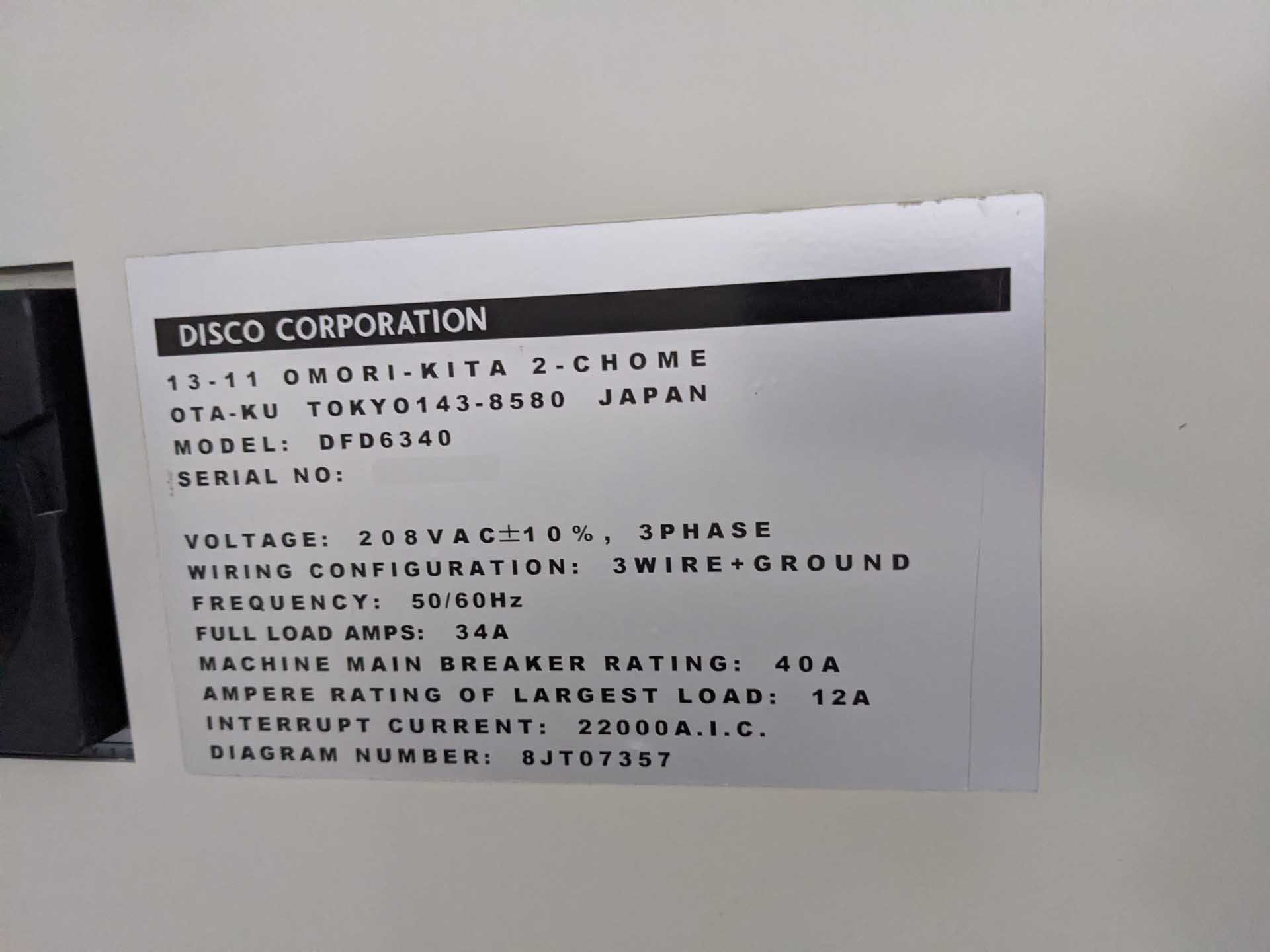 圖為 已使用的 DISCO DFD 6340 待售