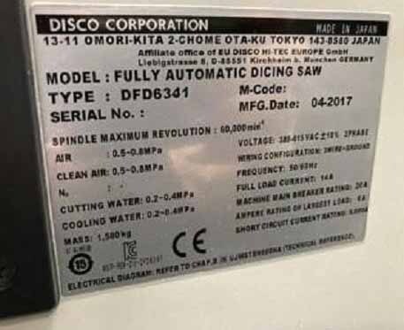 Photo Used DISCO DFD 6341 For Sale