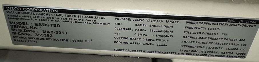 Foto Verwendet DISCO EAD 6750 Zum Verkauf