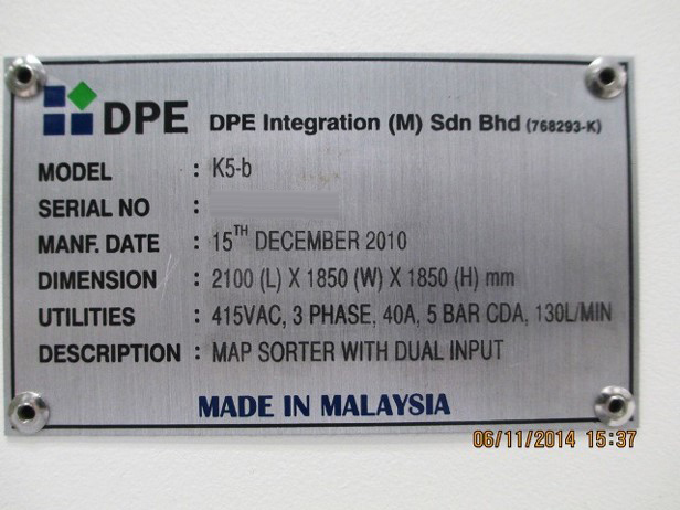 Photo Used DPE INTEGRATION K5-B For Sale