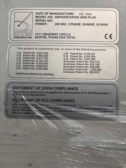 图为 已使用的 DTM / 3D SYSTEMS Sinterstation 2500 Plus 待售