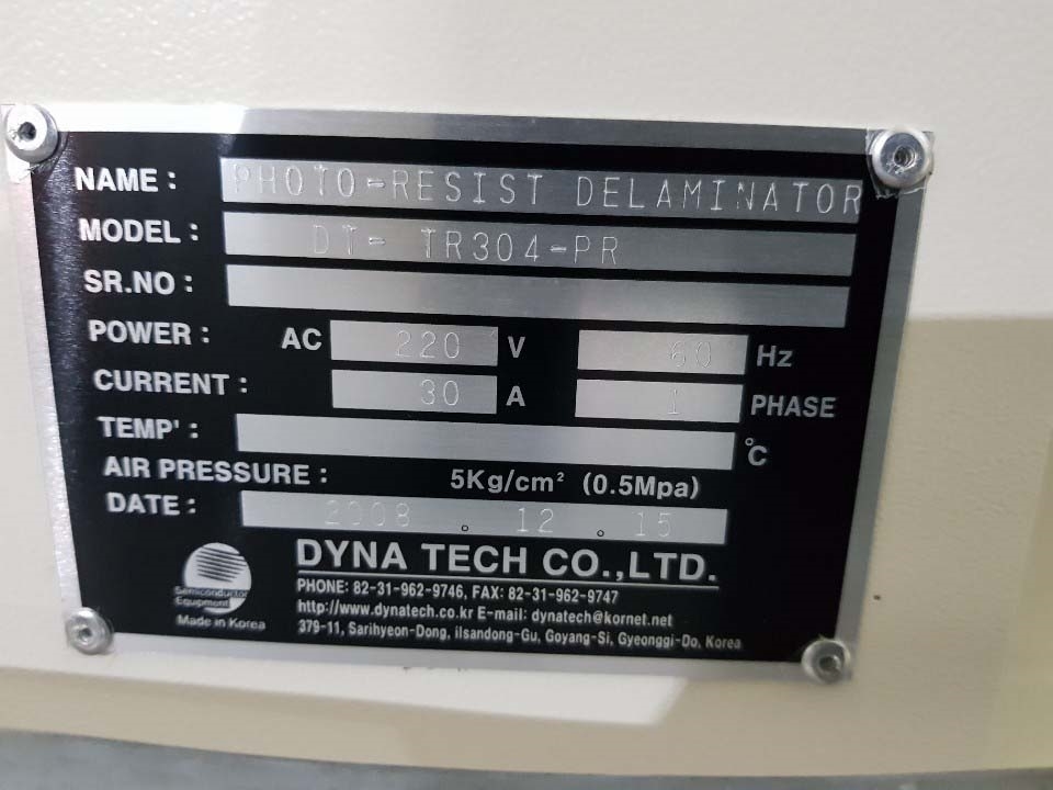 Photo Used DYNATECH DT-TR304-PR For Sale