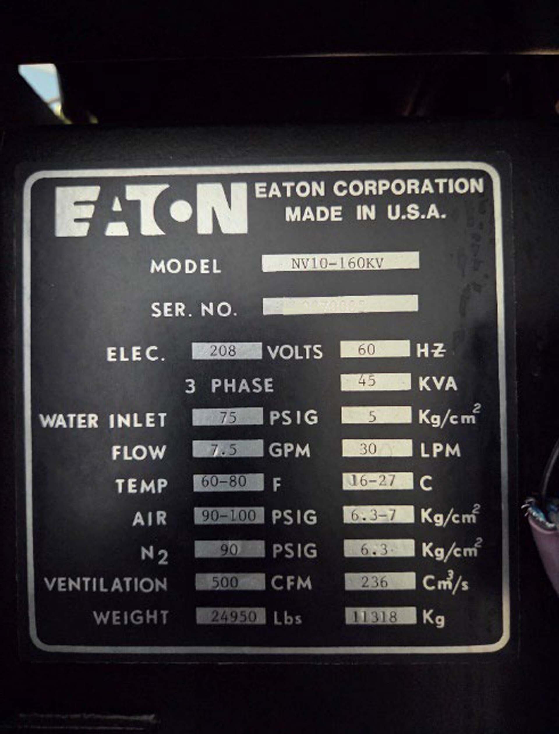 사진 사용됨 EATON / AXCELIS NV10-160 판매용