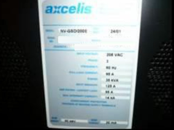 Photo Used EATON NOVA / AXCELIS GSD 200E2 For Sale