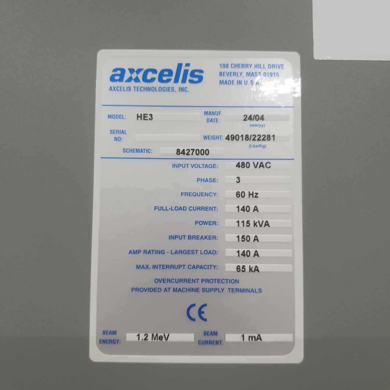 Photo Used EATON NOVA / AXCELIS HE3 For Sale