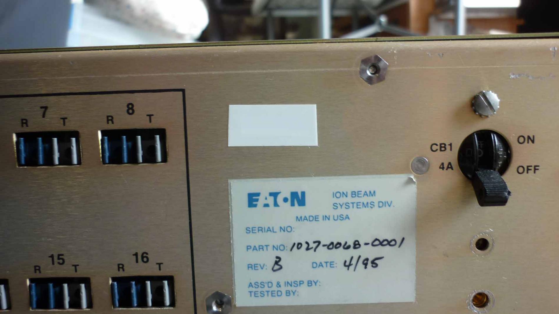 Photo Used EATON NOVA / AXCELIS 1027-0068-0001 For Sale