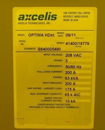 Photo Utilisé EATON NOVA / AXCELIS Optima HDxT À vendre