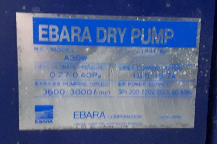 Photo Used EBARA A30W For Sale