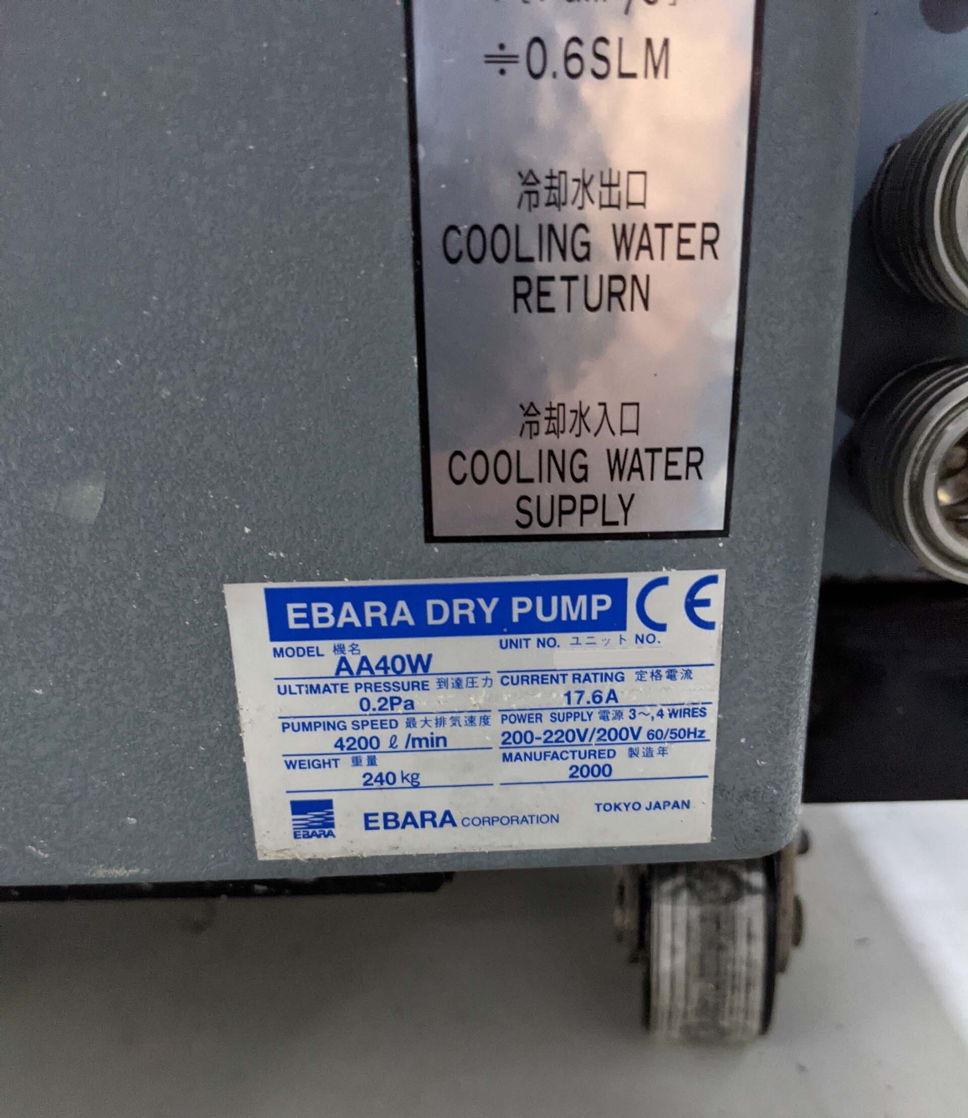 Photo Used EBARA AA40W For Sale