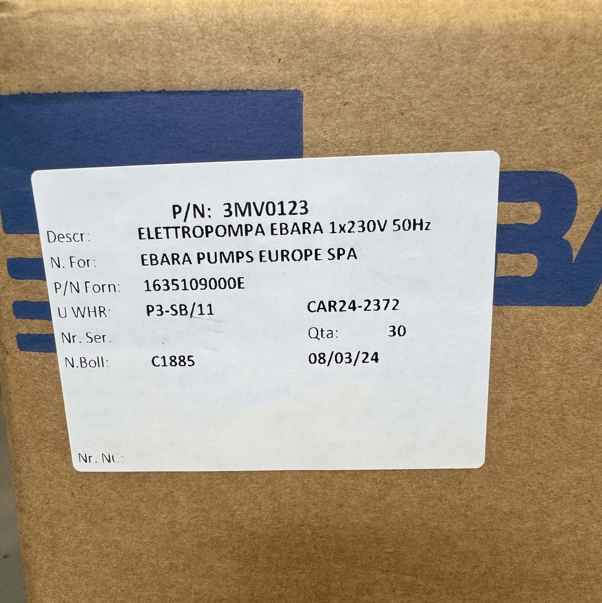 Foto Verwendet EBARA CDXHM/E 200/12 Zum Verkauf