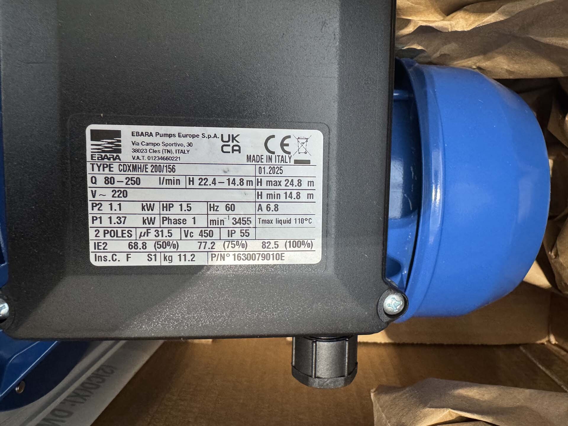 Photo Utilisé EBARA CDXMH/E 200/156 À vendre