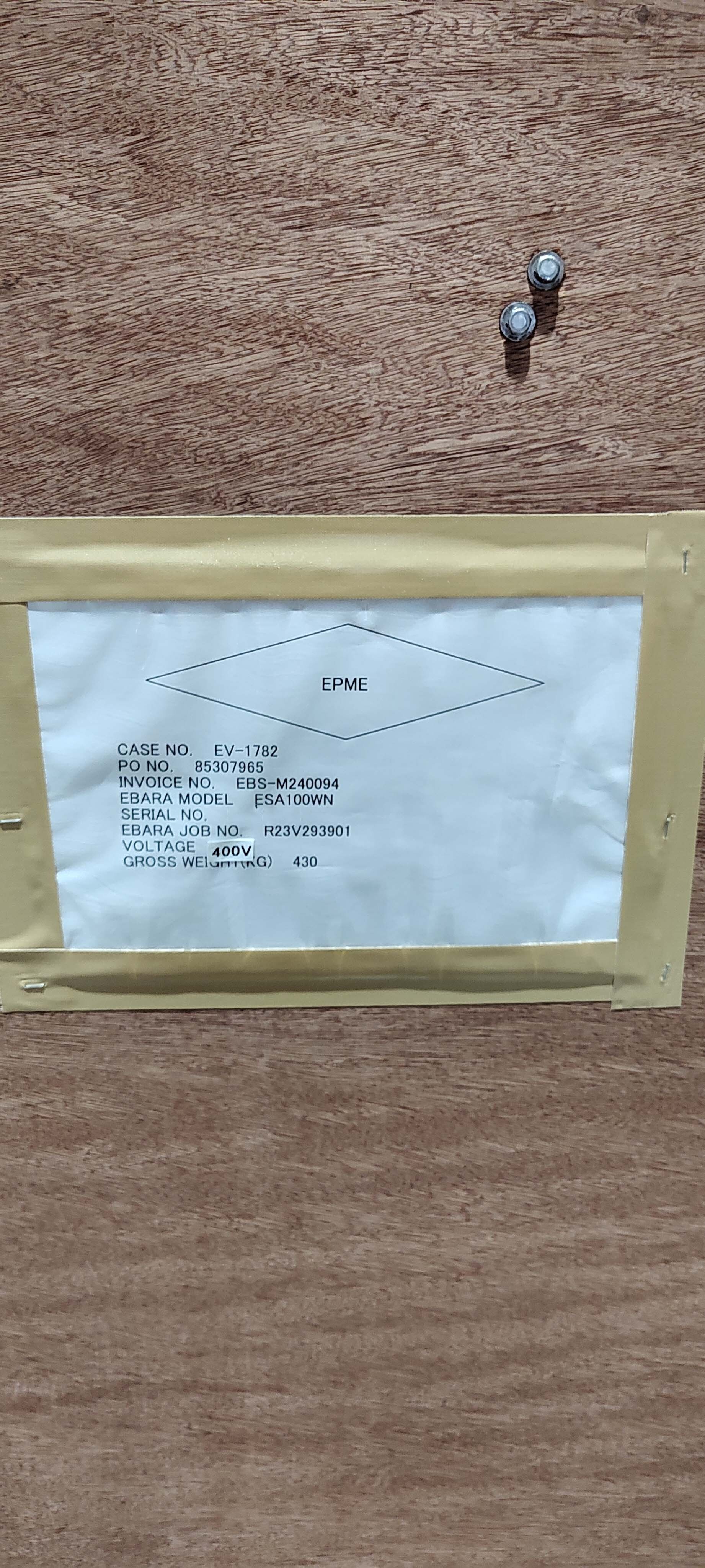 圖為 已使用的 EBARA ESA100WN 待售