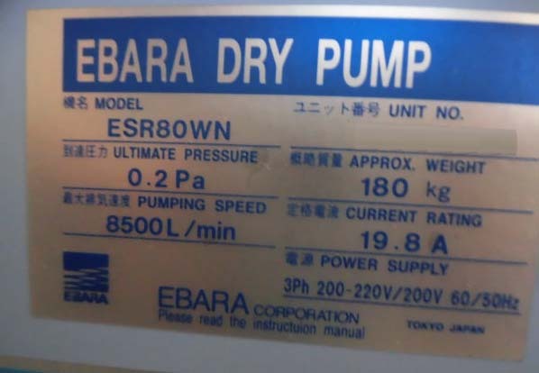 Photo Used EBARA ESR80WN For Sale