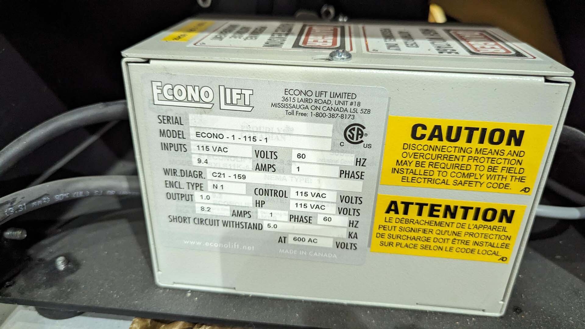 图为 已使用的 ECONO LIFT Econo-1-115-1 待售