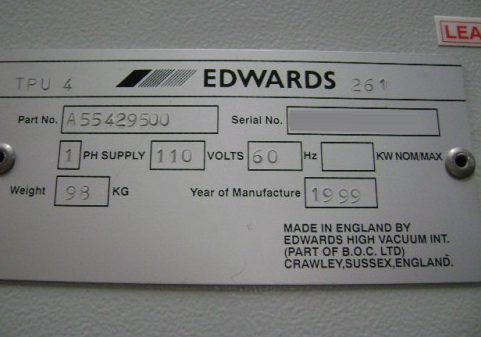 图为 已使用的 EDWARDS A55429500 待售