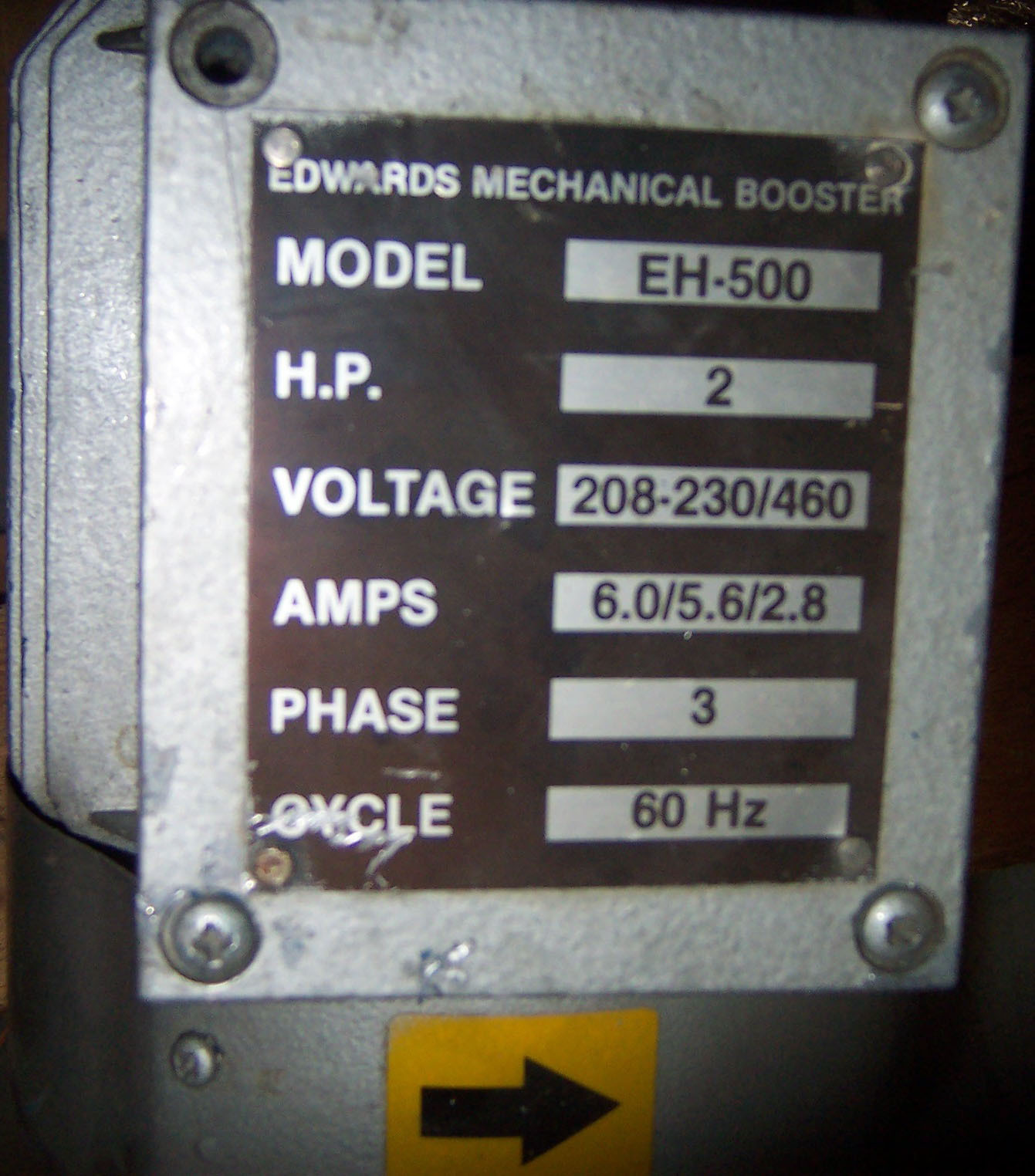 フォト（写真） 使用される EDWARDS EH500 販売のために