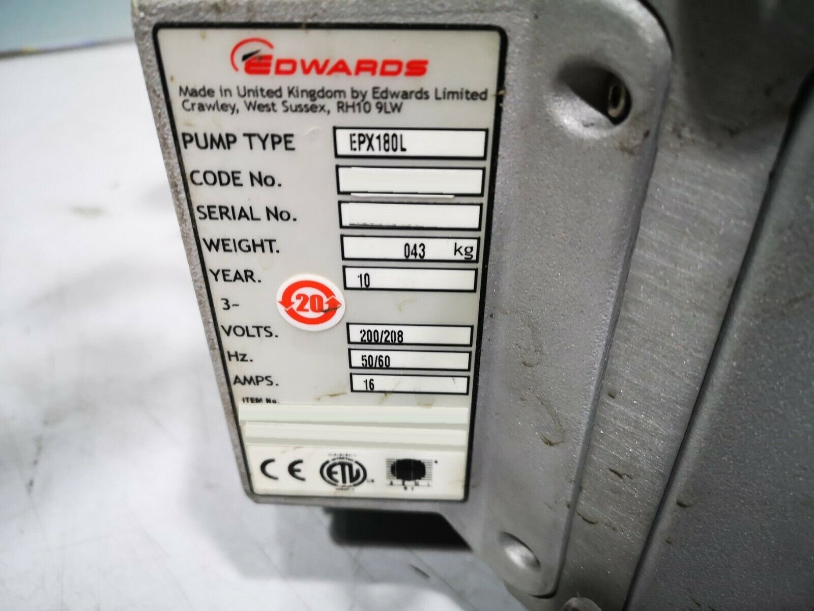 圖為 已使用的 EDWARDS EPX180L 待售