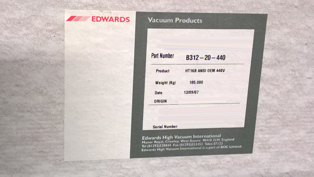 フォト（写真） 使用される EDWARDS HT16B 販売のために