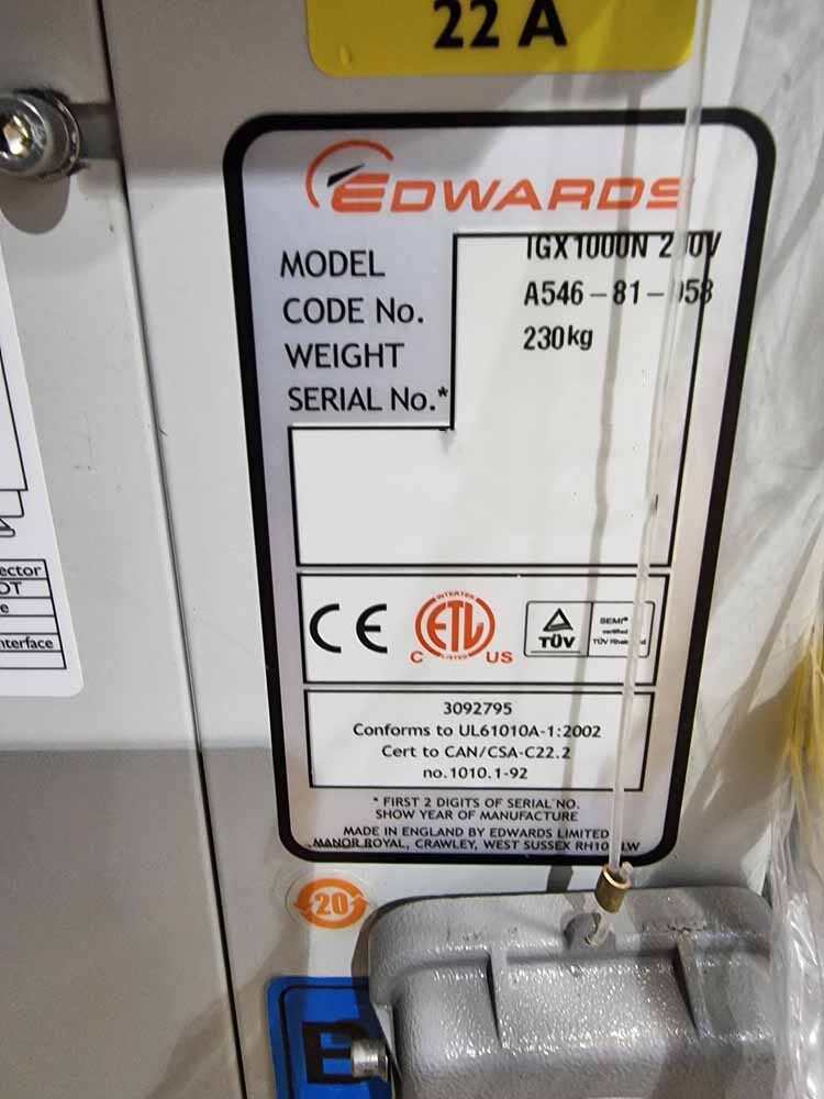 圖為 已使用的 EDWARDS IGX1000N 待售