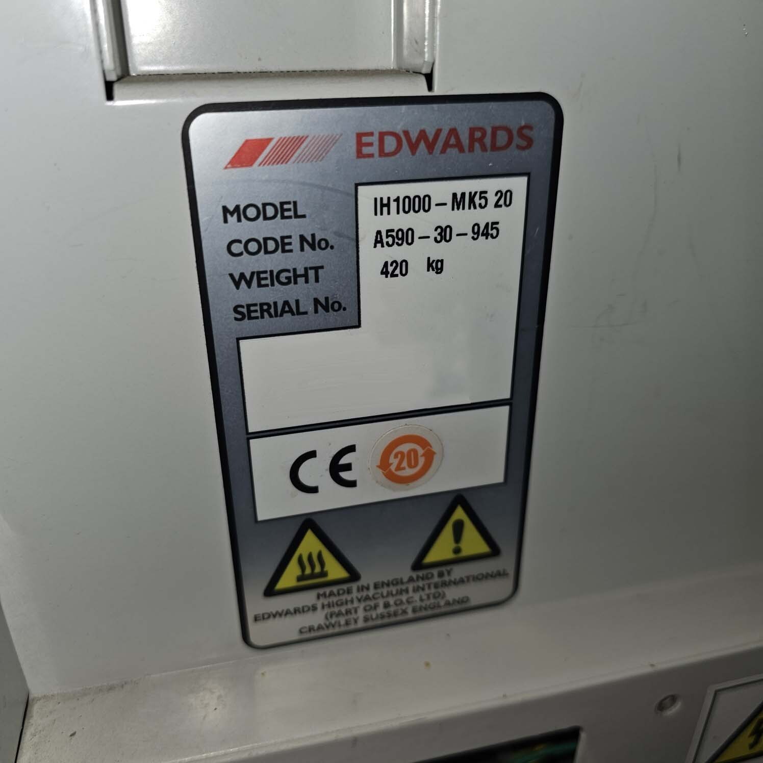 圖為 已使用的 EDWARDS iH1000 待售