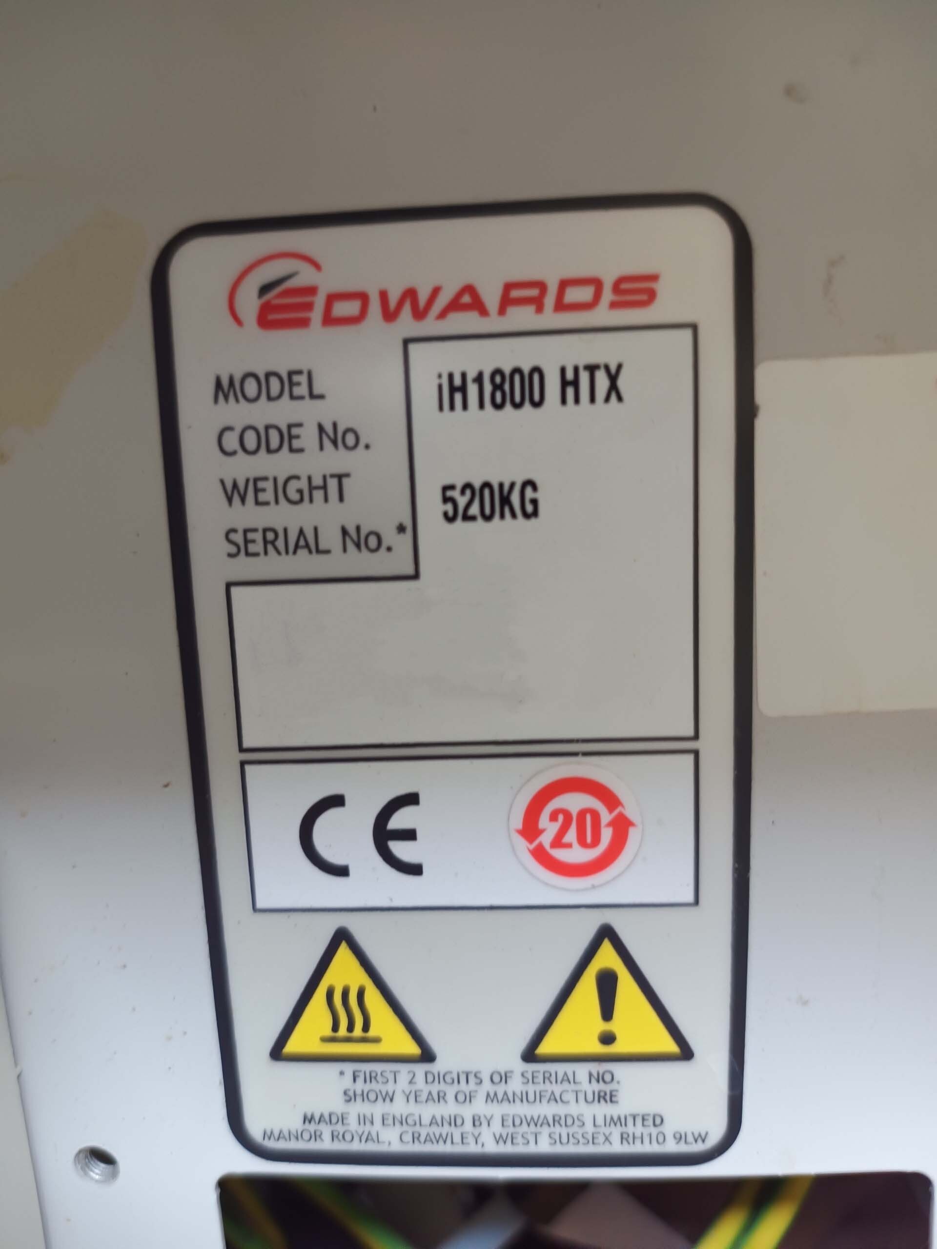图为 已使用的 EDWARDS iH1800 HTX 待售