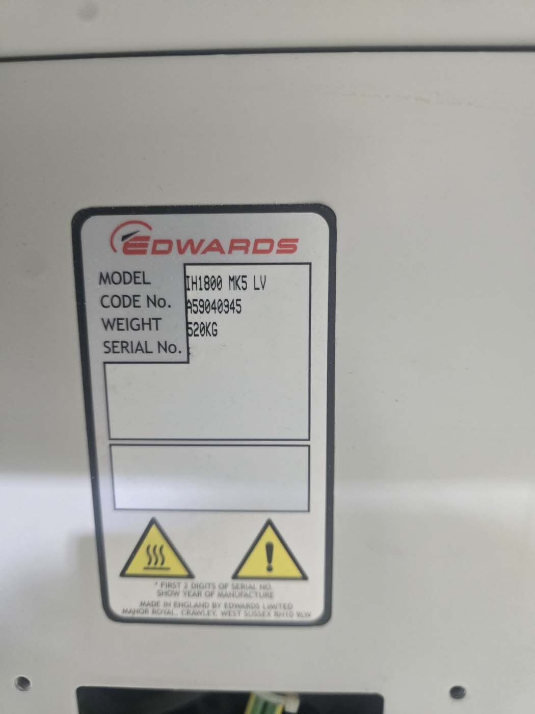 圖為 已使用的 EDWARDS iH1800 MK5 LV 待售