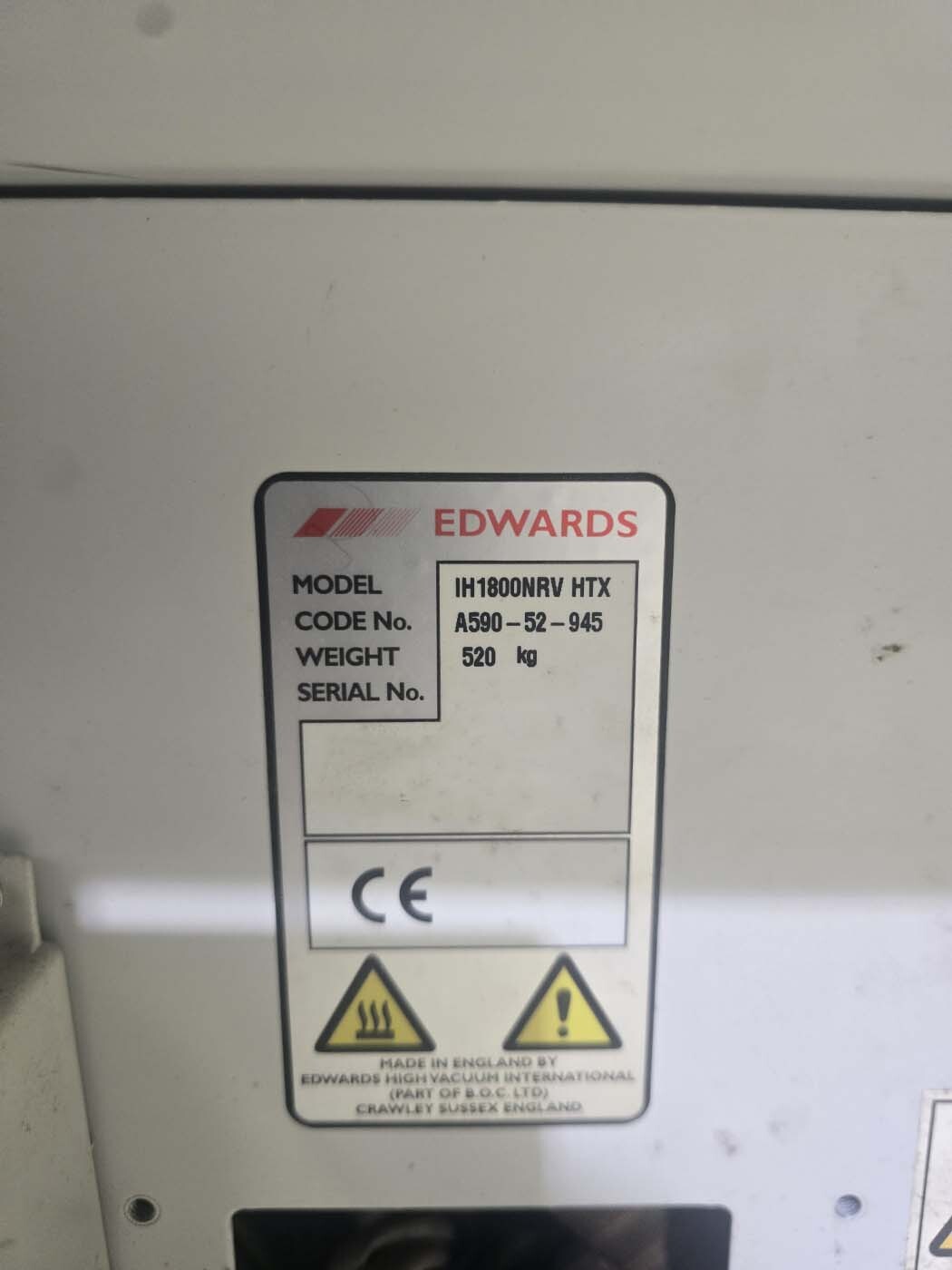 Foto Verwendet EDWARDS iH1800NRV HTX Zum Verkauf