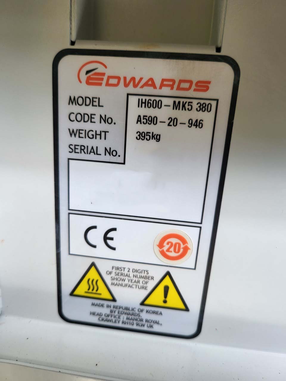 圖為 已使用的 EDWARDS iH600 待售