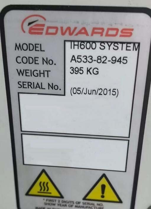 Photo Used EDWARDS iH600 For Sale