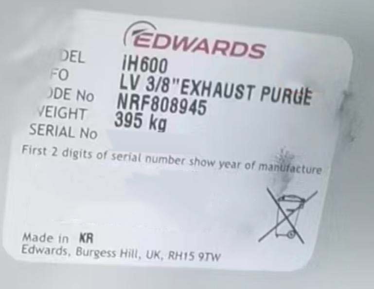 Photo Used EDWARDS iH600 For Sale