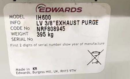 Photo Used EDWARDS iH600 For Sale