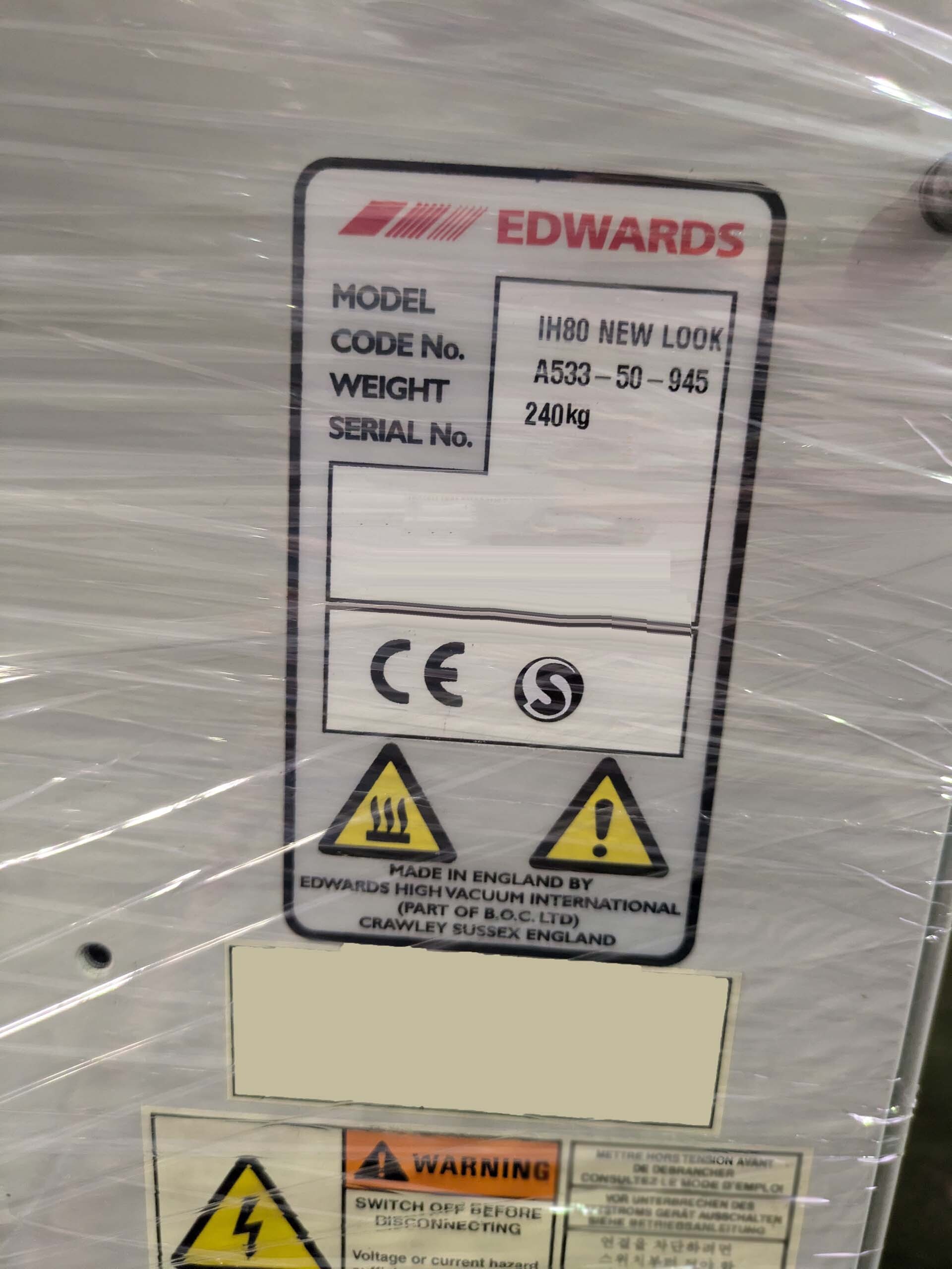 사진 사용됨 EDWARDS iH80 판매용