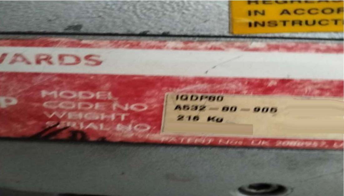 Photo Used EDWARDS iQDP80 For Sale