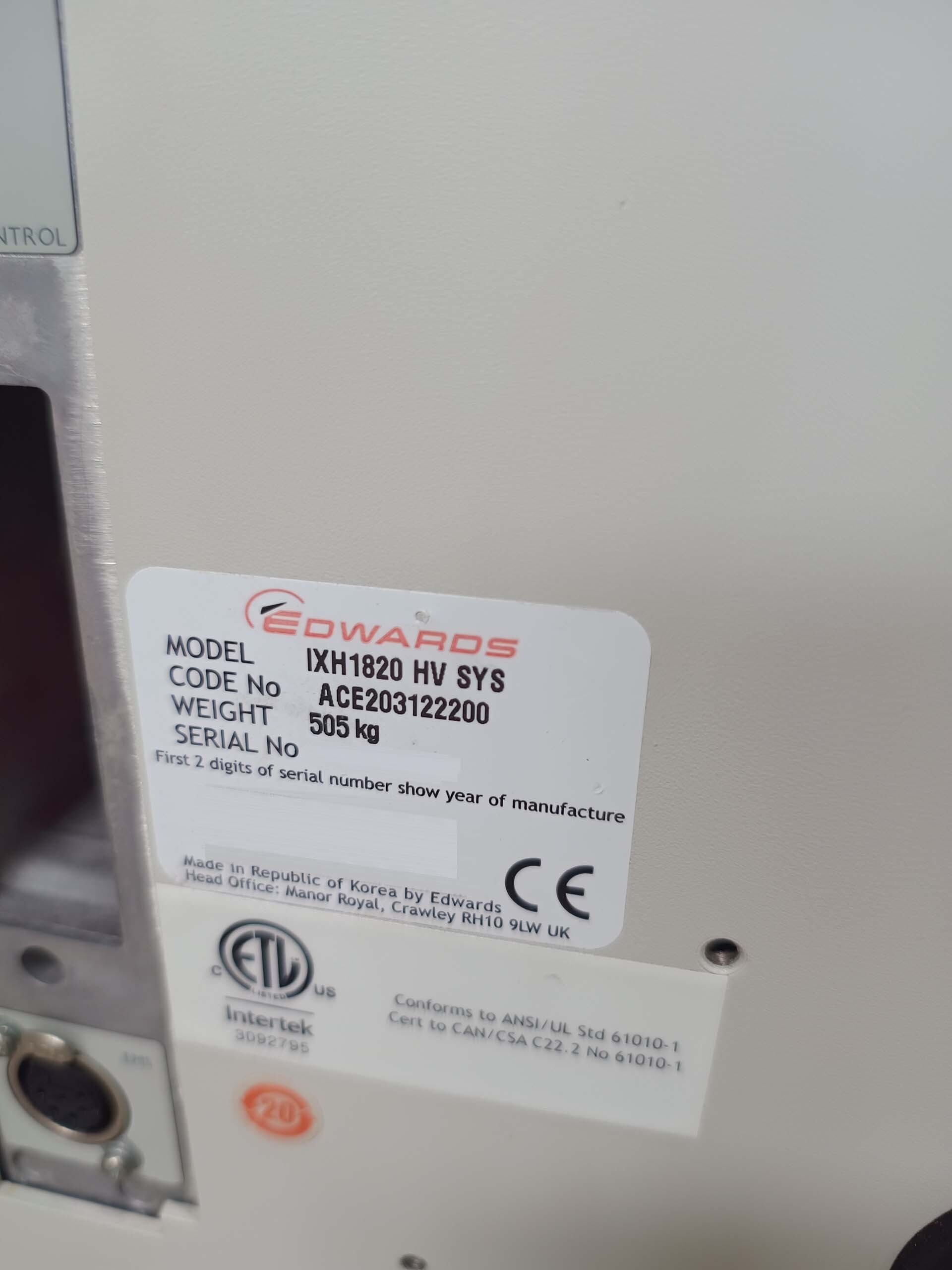 图为 已使用的 EDWARDS iXH1820 HV 待售